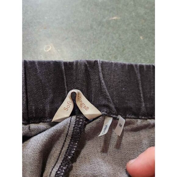 SOFT SURROUNDINGS BLACK DAZZLE DENIM METRO LEGGINGS RHINESTONE PULL ON PANTS sz - Picture 3 of 5